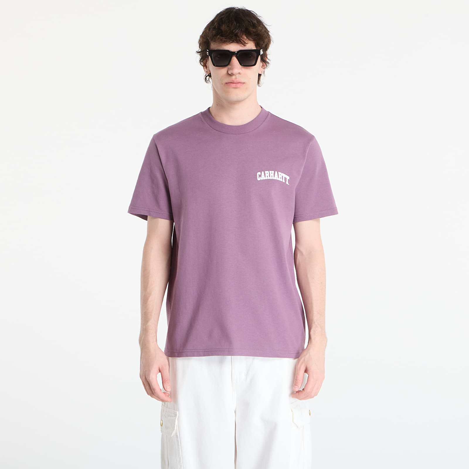 Ανδρικά μπλουζάκια Carhartt WIP S/S University Script T-Shirt UNISEX Phlox/ White