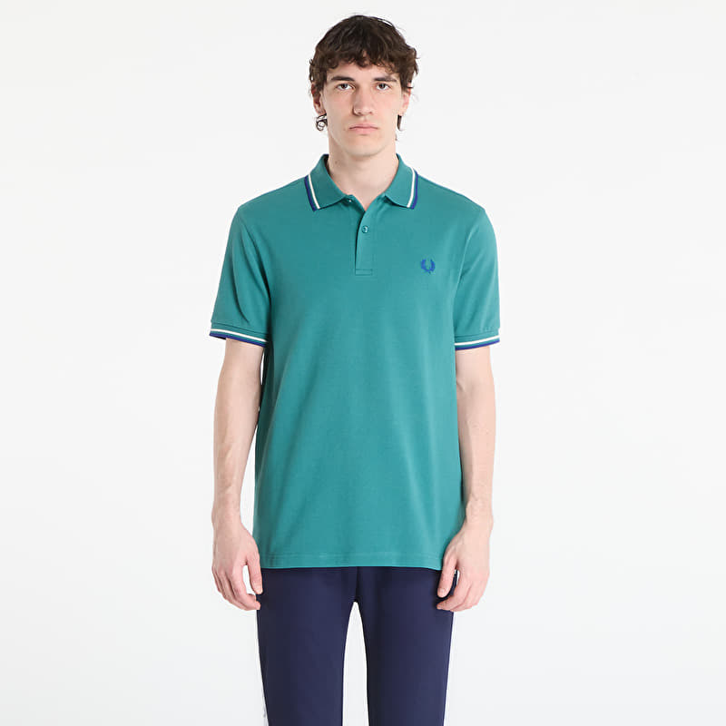T-shirt FRED PERRY Twin Tipped Fred Perry Shirt Deep Mint/ Snow White/ Soho Eclipse