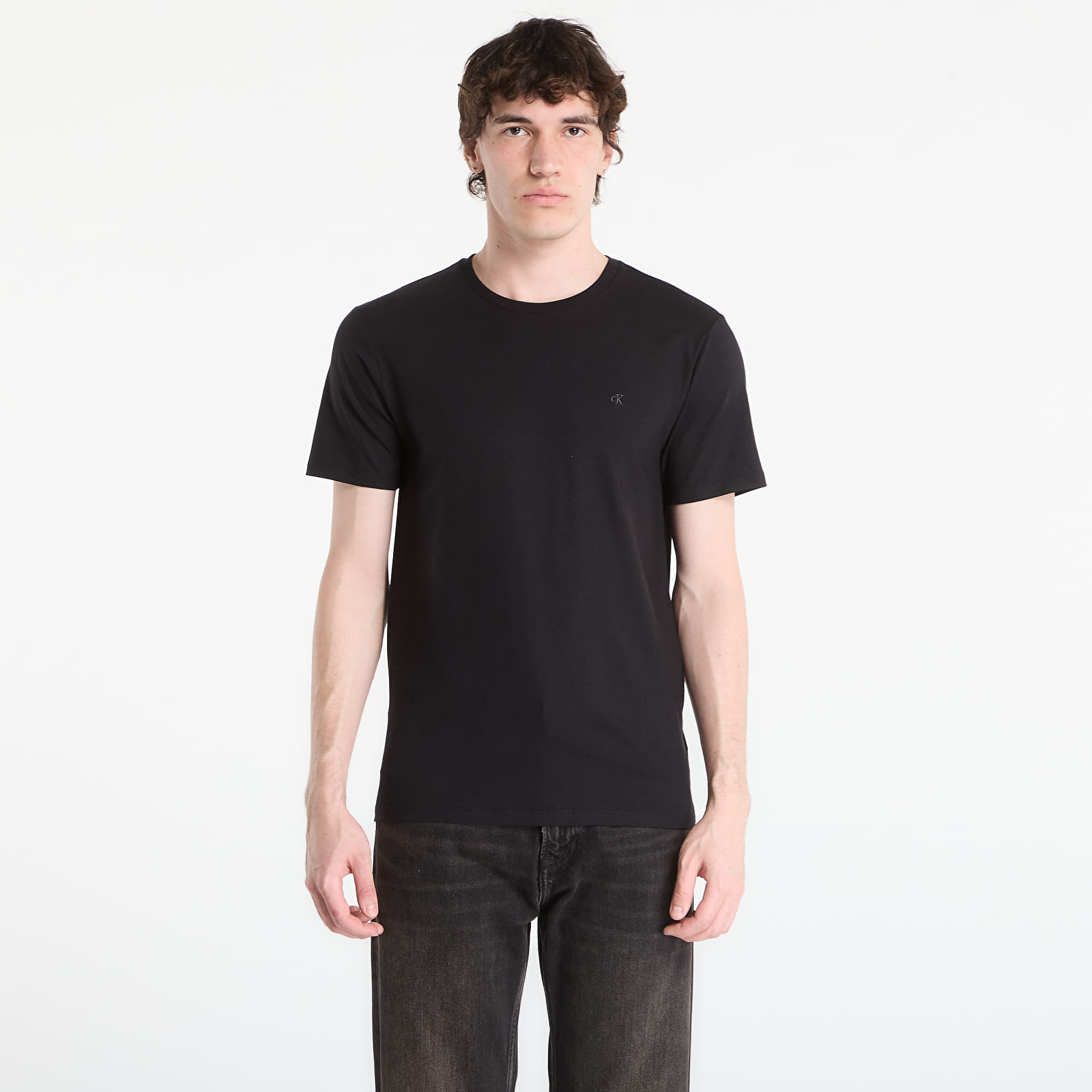 Männer T-Shirts Calvin Klein Ss Slim Stretch Cotton Crewneck Tee Black