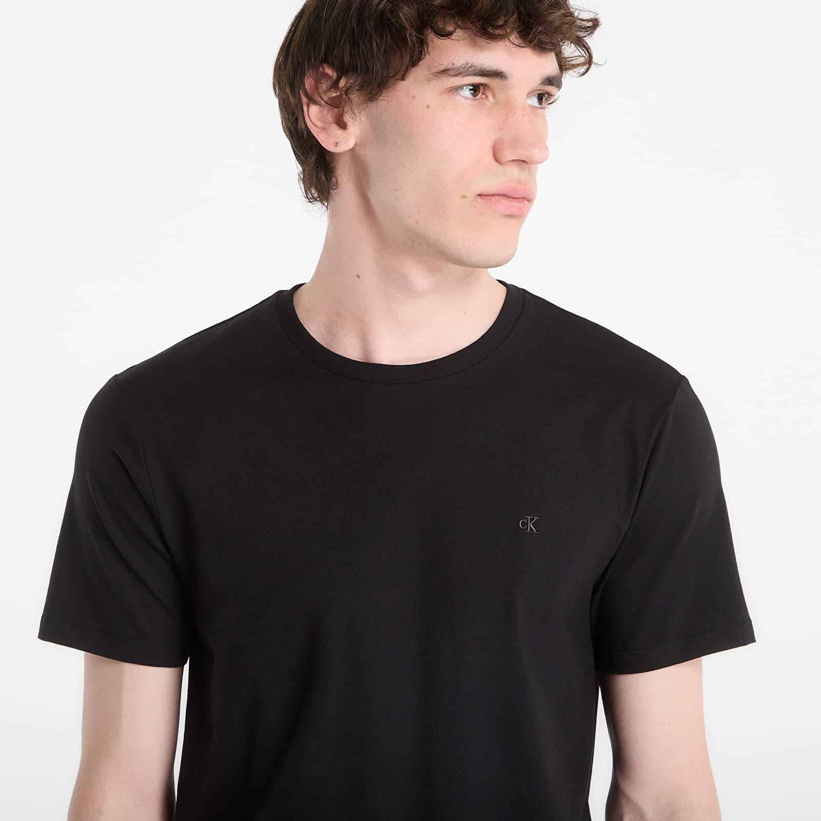Männer T-Shirts Calvin Klein Ss Slim Stretch Cotton Crewneck Tee Black