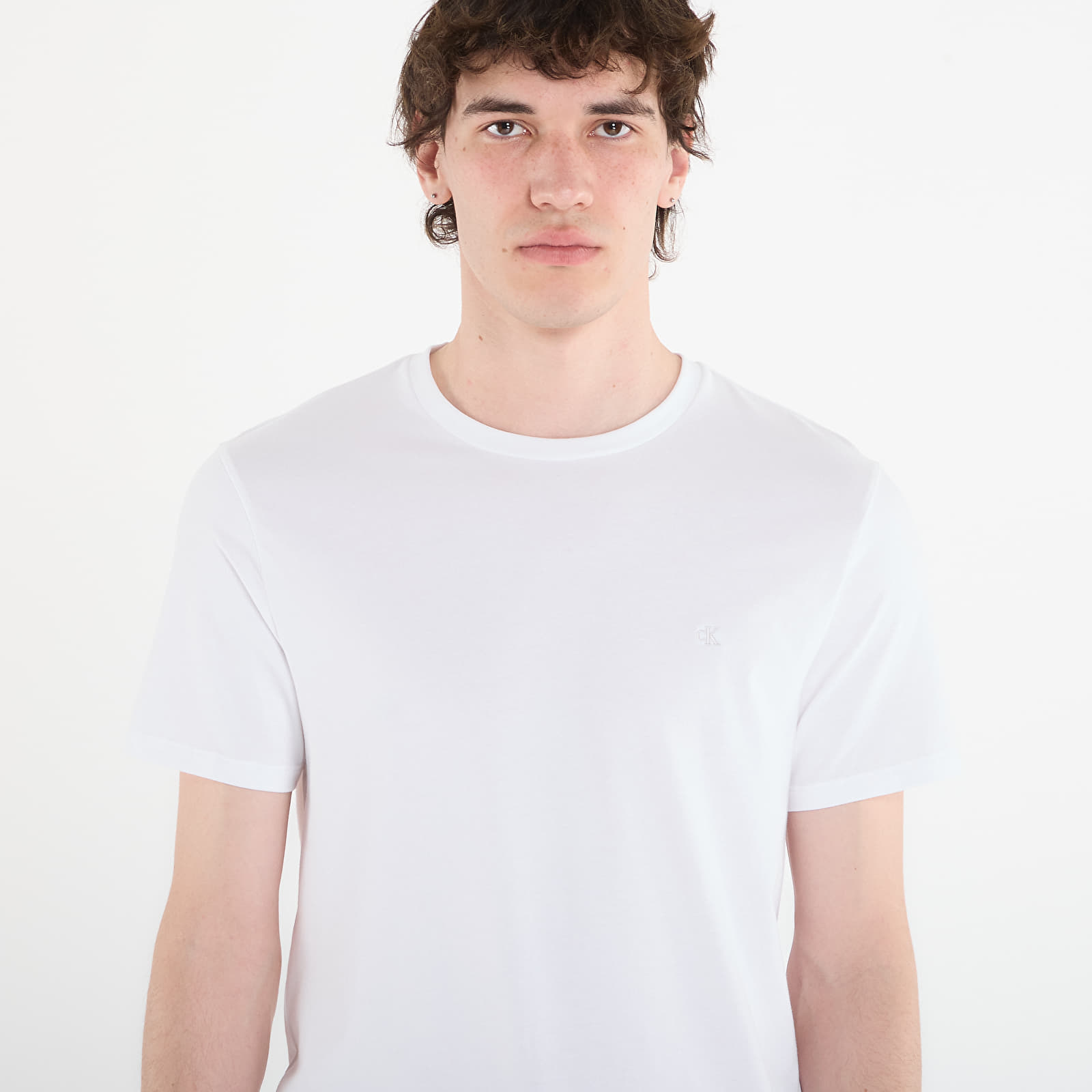 Männer T-Shirts Calvin Klein Ss Slim Stretch Cotton Crewneck Tee Bright White