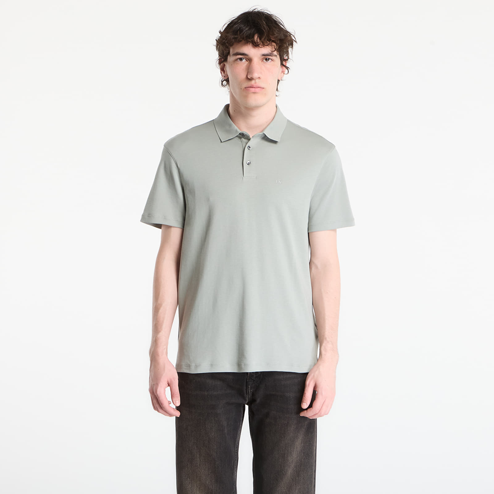 T-skjorter for menn Calvin Klein Ss Supima Chest Emb Polo Shadow
