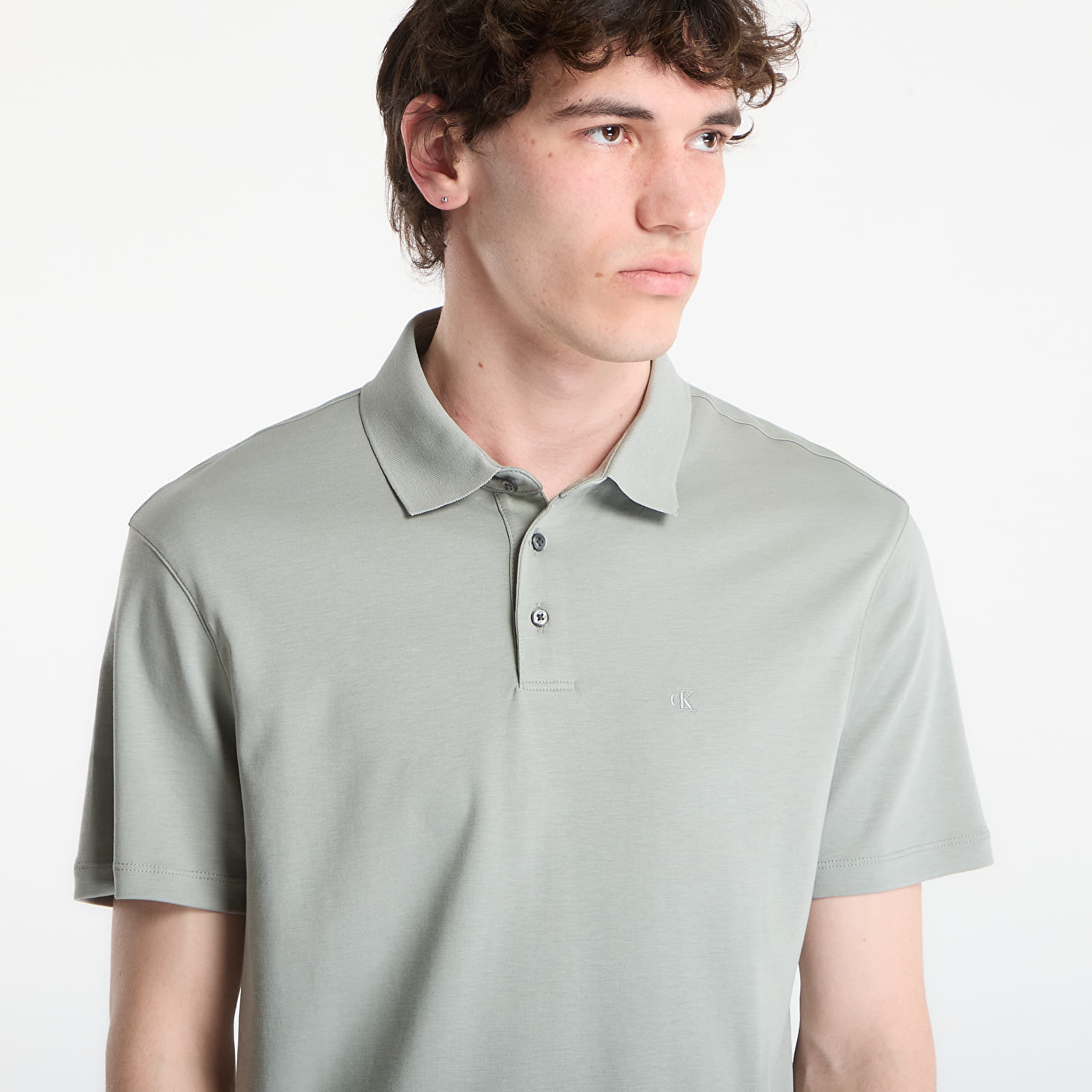T-skjorter for menn Calvin Klein Ss Supima Chest Emb Polo Shadow