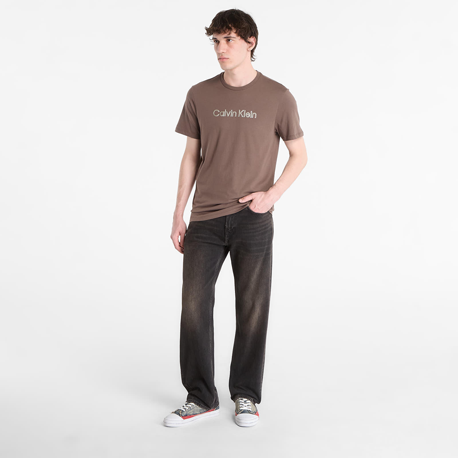 Männer T-Shirts Calvin Klein 30S Eu Wholesale Sportswear Graphic Tee Warm Oak