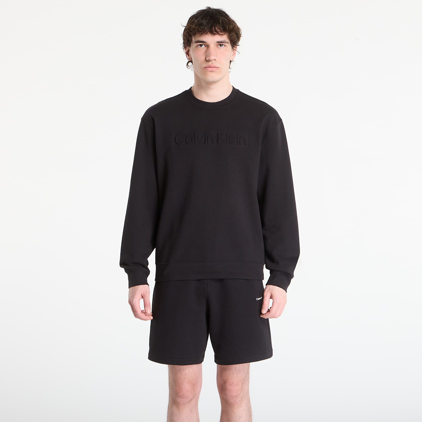 Hoodies für Männer Calvin Klein Eu Sportswear Graphic Crewneck Black
