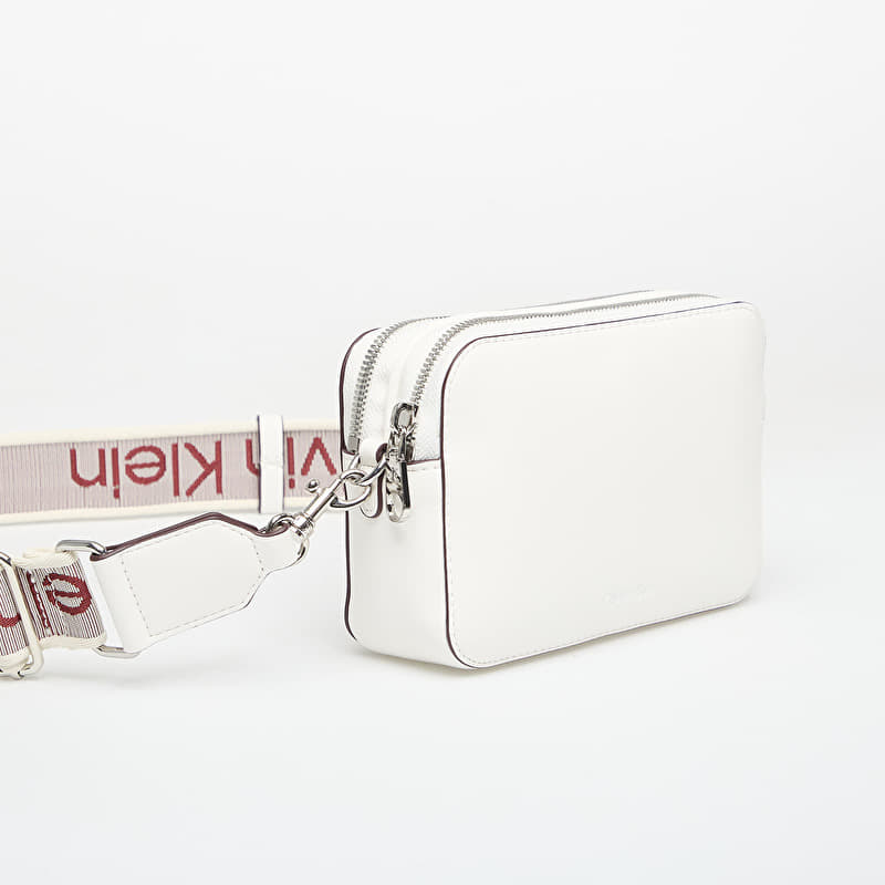 Handbags Calvin Klein Webbing Double Strap Camera Bag White
