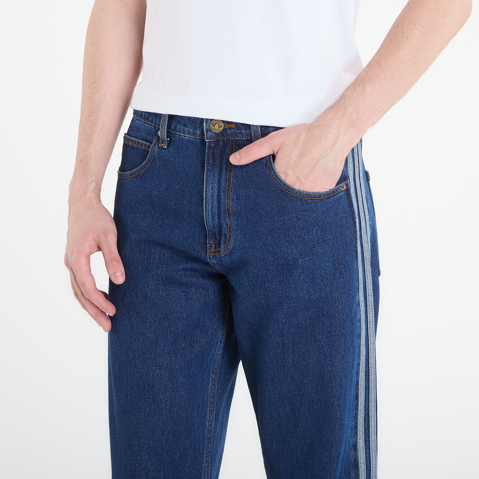 Jeansy adidas Firebird Pants Blue Denim