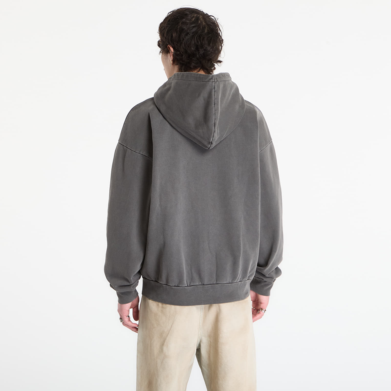 Dukserice OBEY Lowercase Pigment Zip Hood Pigment Digital Black