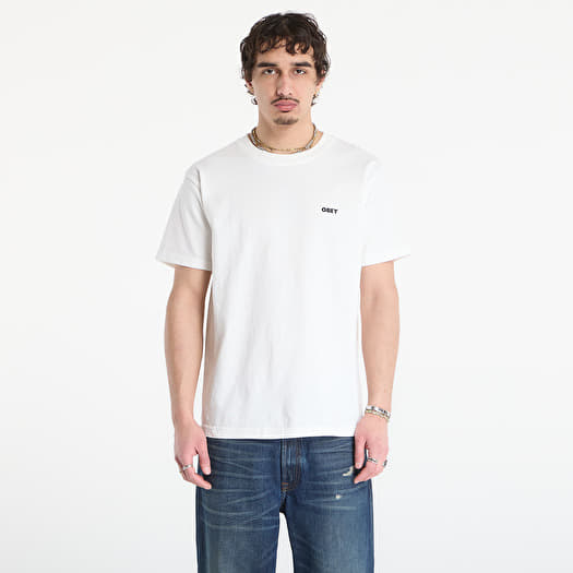 T-skjorte OBEY Bold Icon Face Pigment Vintage White