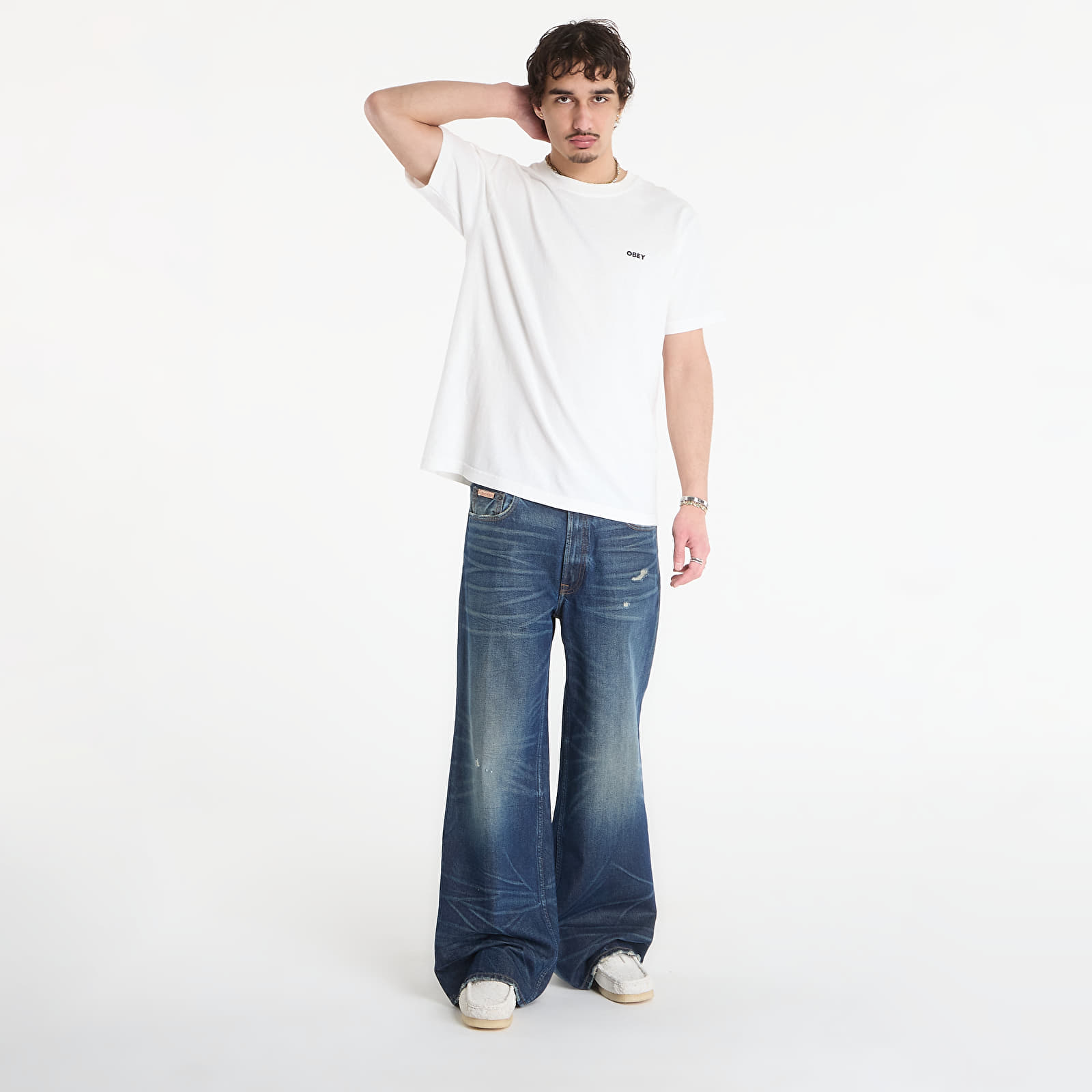 T-shirts OBEY Bold Icon Face Pigment Vintage White