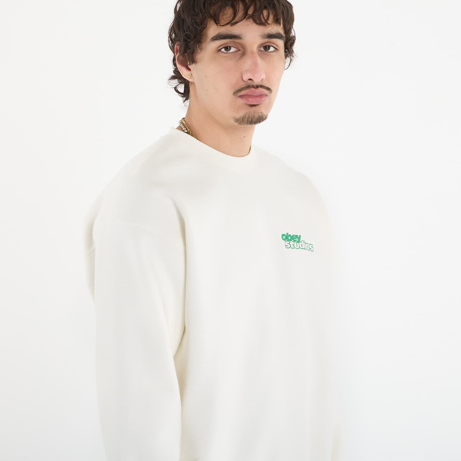 Dukserice OBEY Tonic Crew Off White