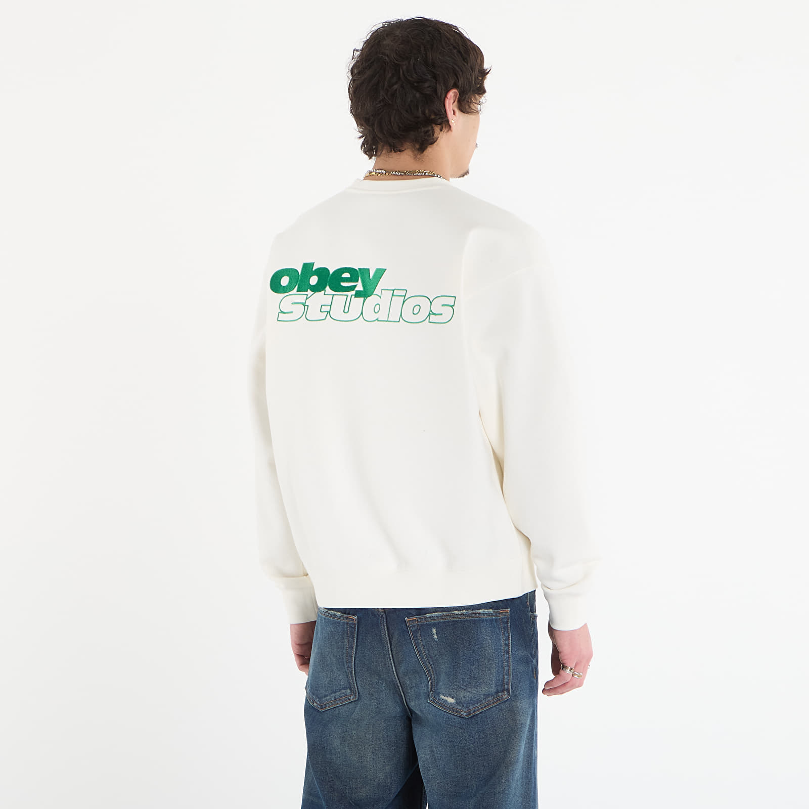 Dukserice OBEY Tonic Crew Off White