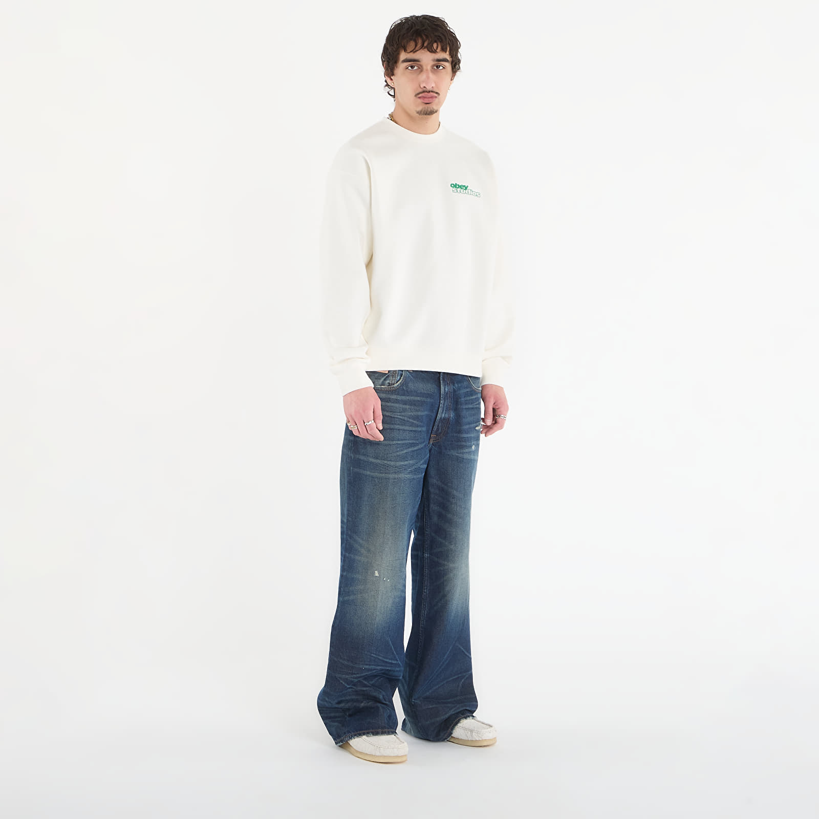 Dukserice OBEY Tonic Crew Off White