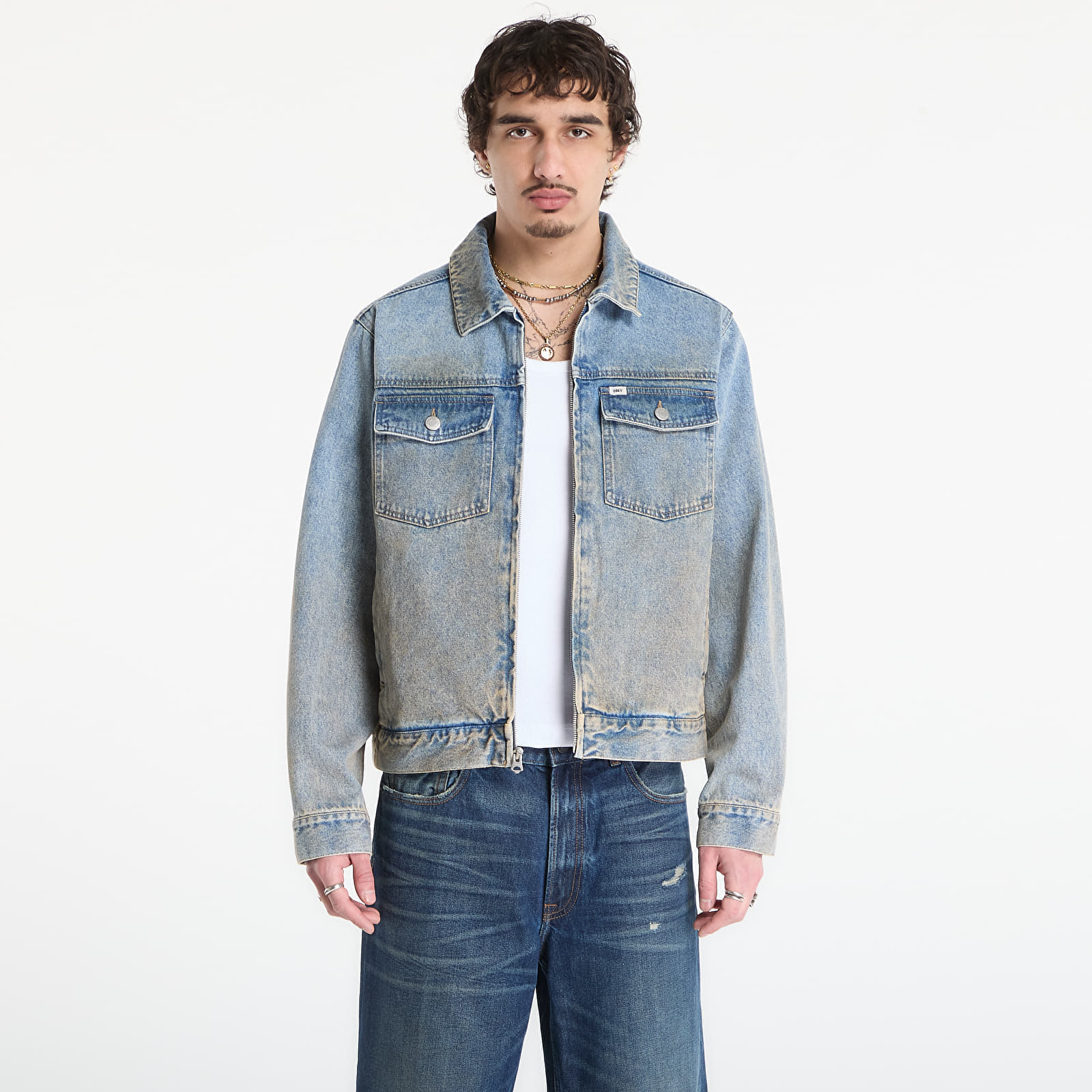 Яке OBEY Base Trucker Jacket Heavy Vintage Light Indigo M