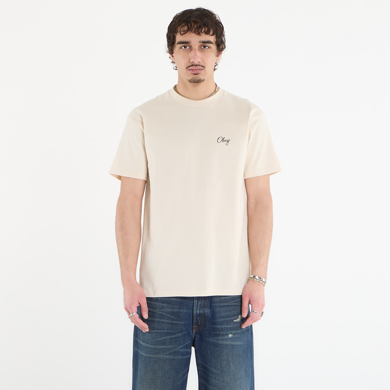 Тениска OBEY Paper Rose Cream M