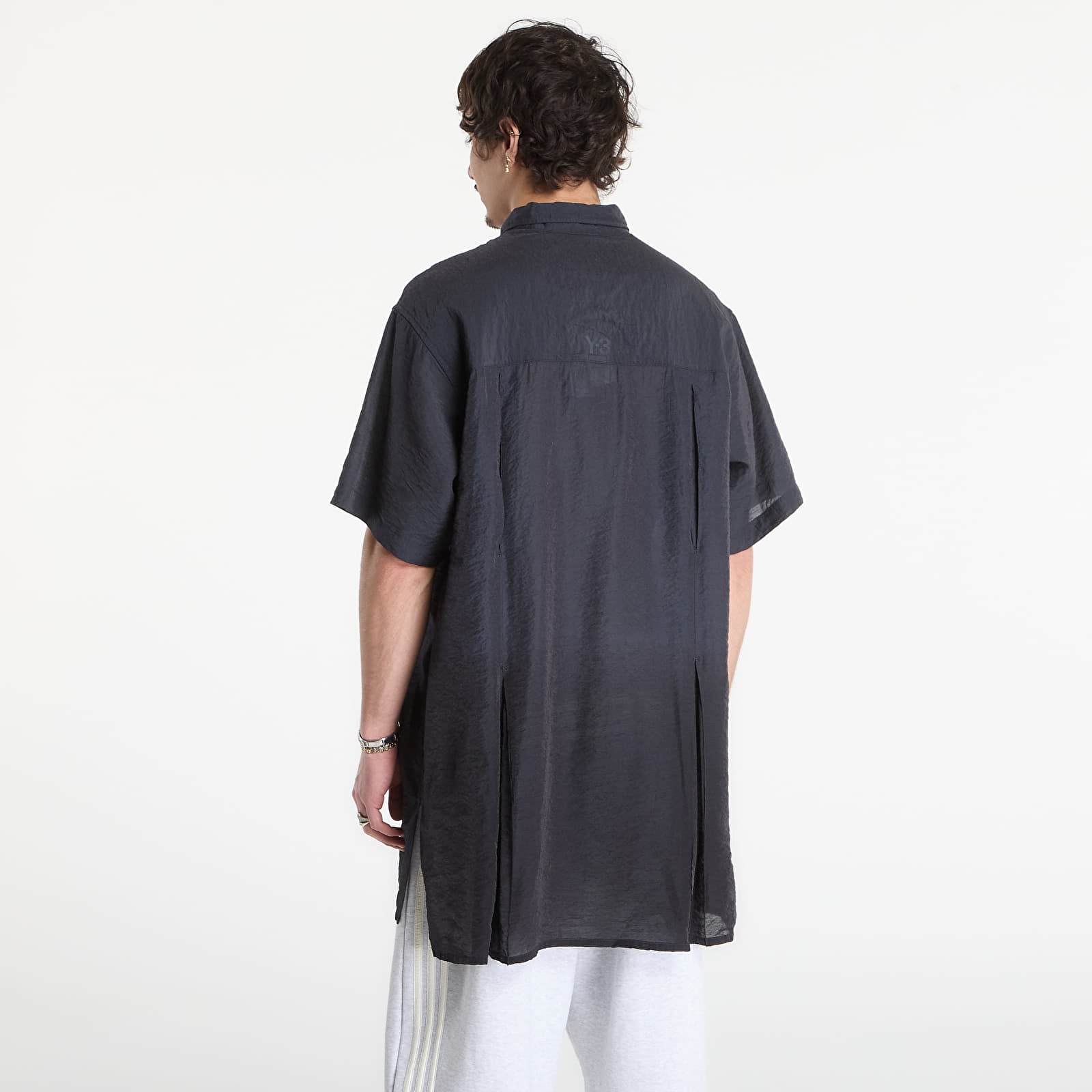 Košele Y-3 Dip Dye Short Sleeve Long Shirt Black/ Chalk Pearl