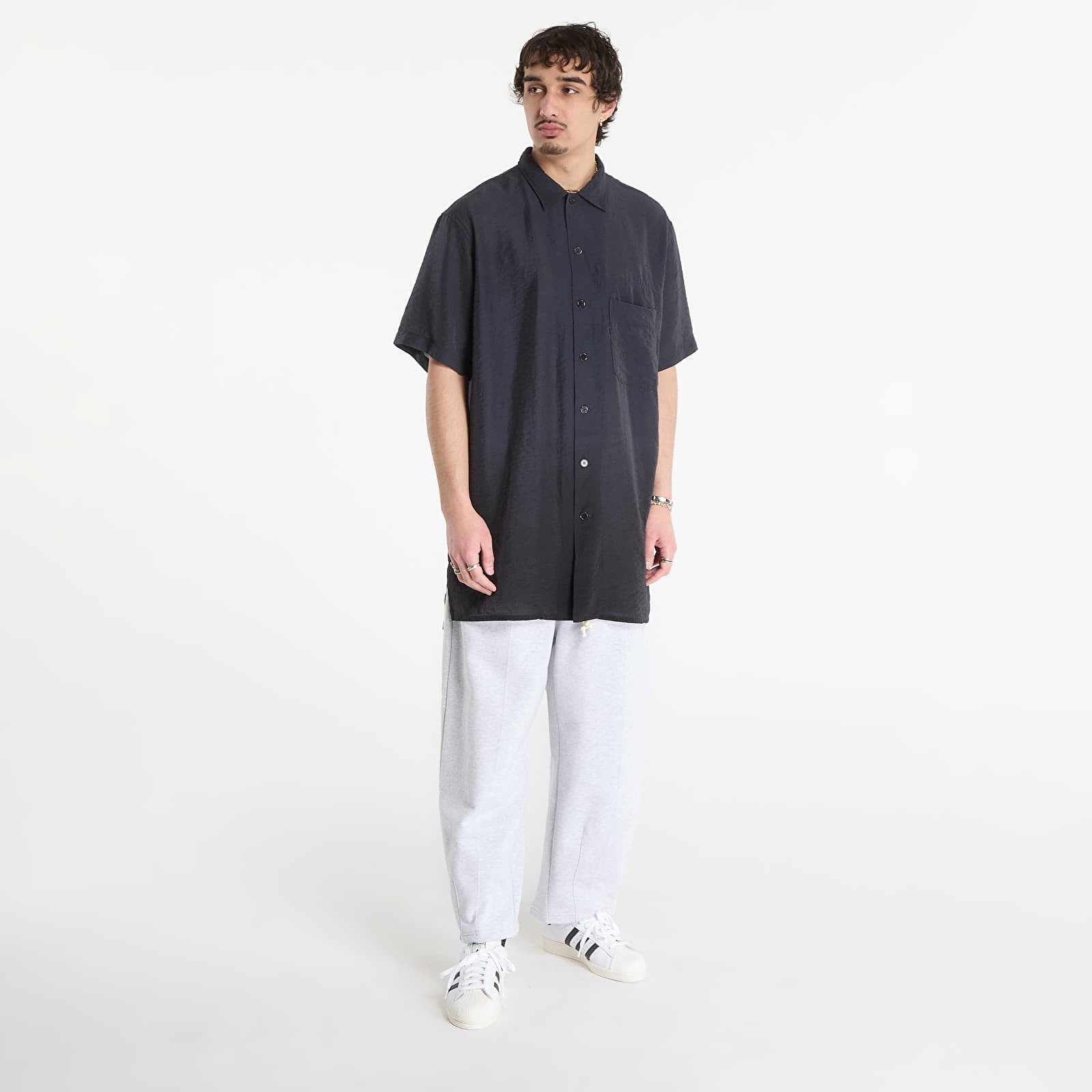 Košele Y-3 Dip Dye Short Sleeve Long Shirt Black/ Chalk Pearl