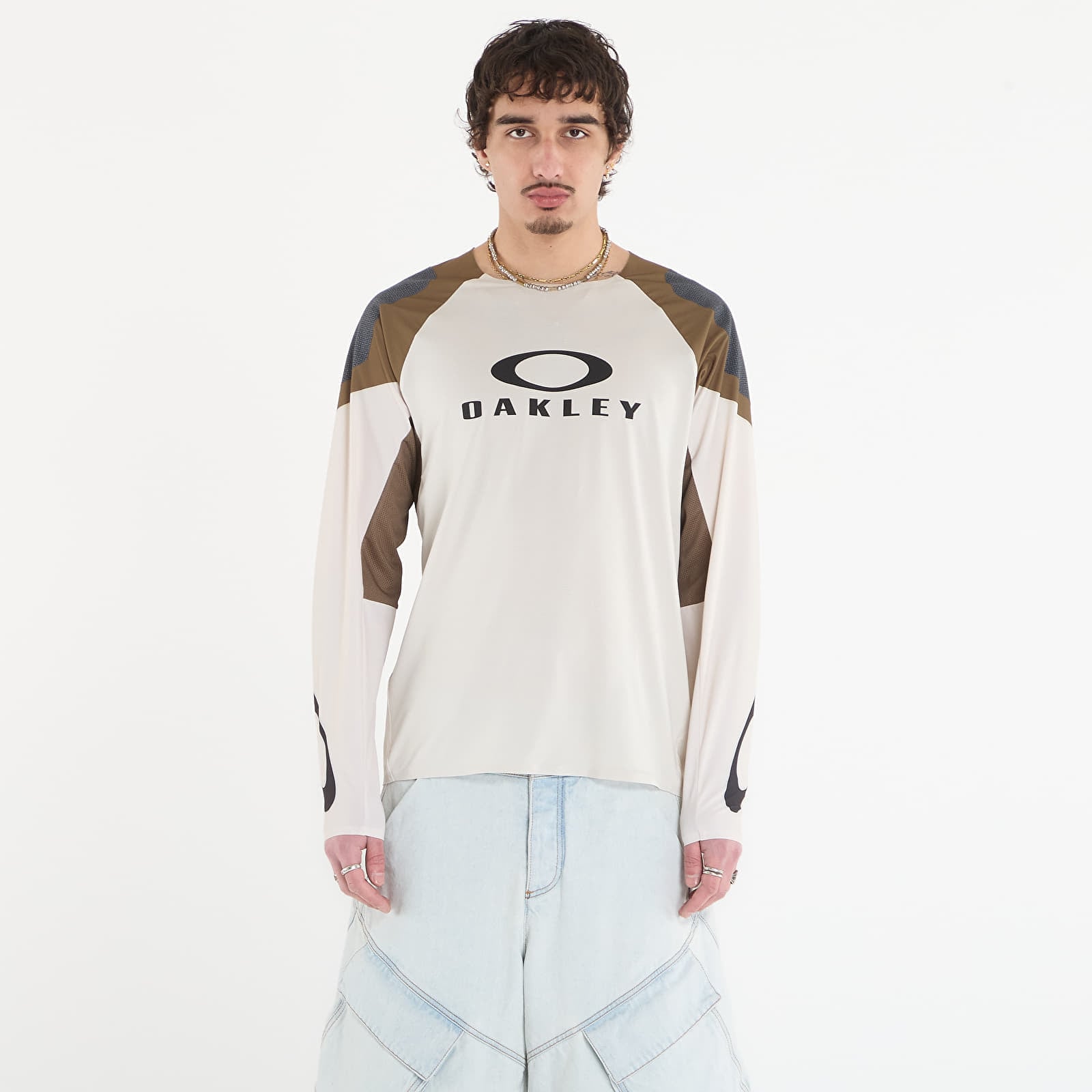 Jersey Oakley Seeker Edge Ls Jersey Mist/ Army Green M