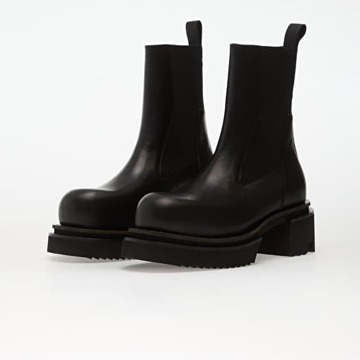 Men's shoes Rick Owens Leather Boots - Beatle Bogun Black
