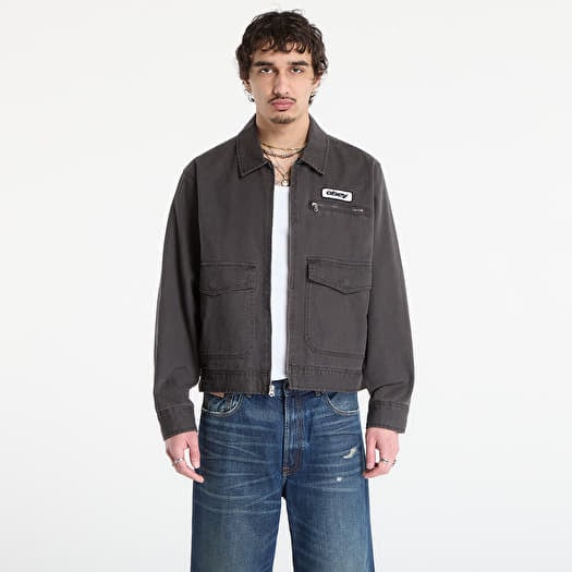 Jakna OBEY Walter Work Jacket Black Faded Wash