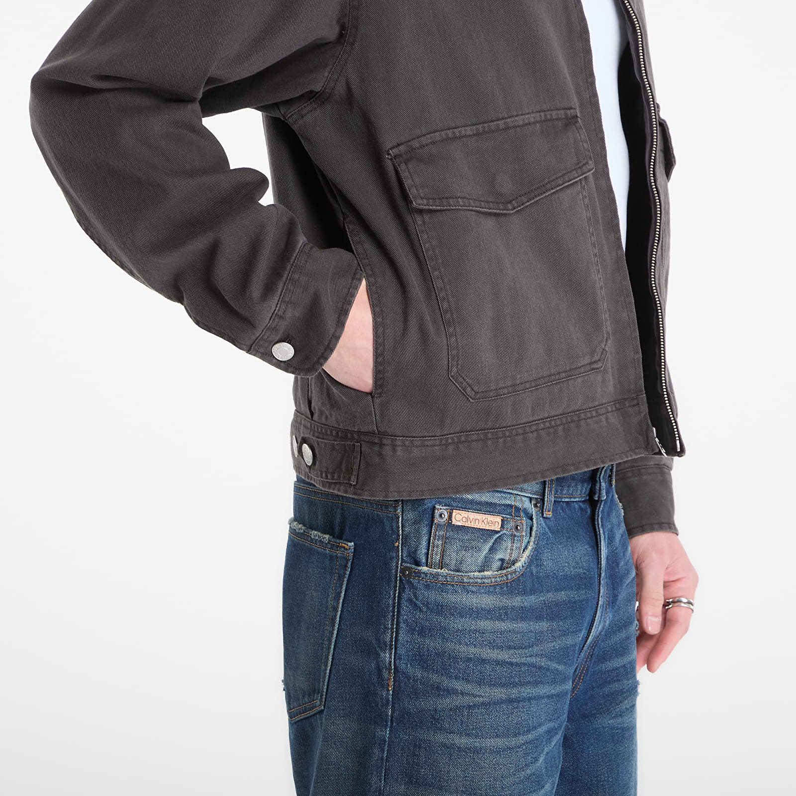 Μπουφάν OBEY Walter Work Jacket Black Faded Wash