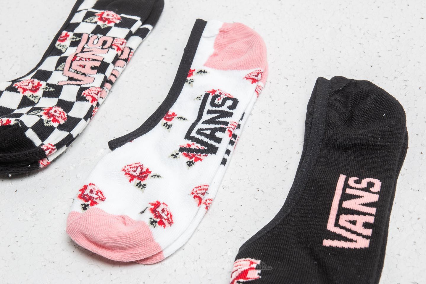 Sokker Vans Rose Checkerboard Canoodle 3 Pack Socks Multi