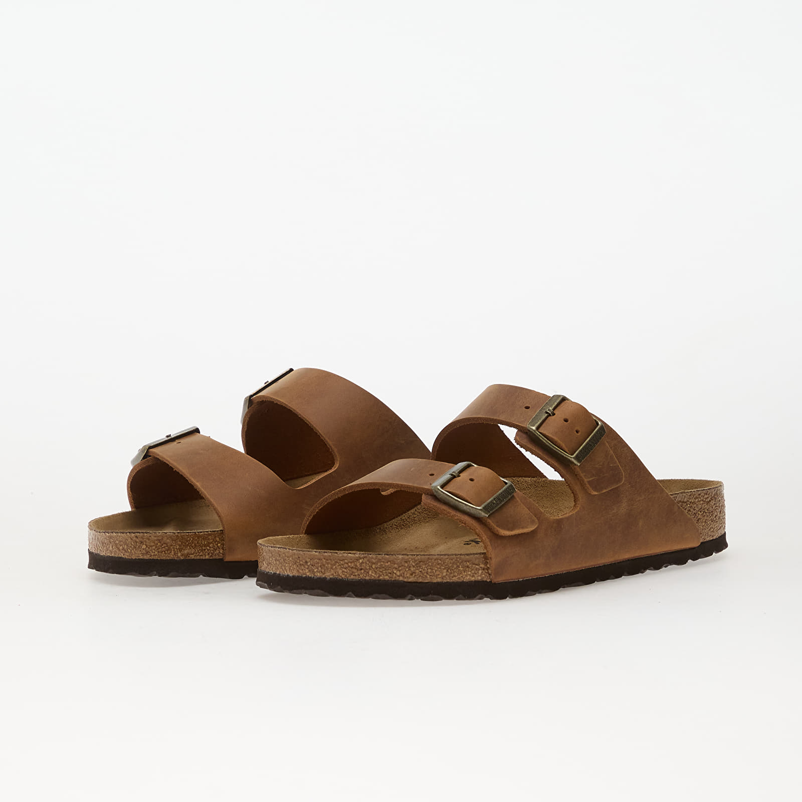 Skor för män Birkenstock Arizona Oiled Leather Unisex Cognac