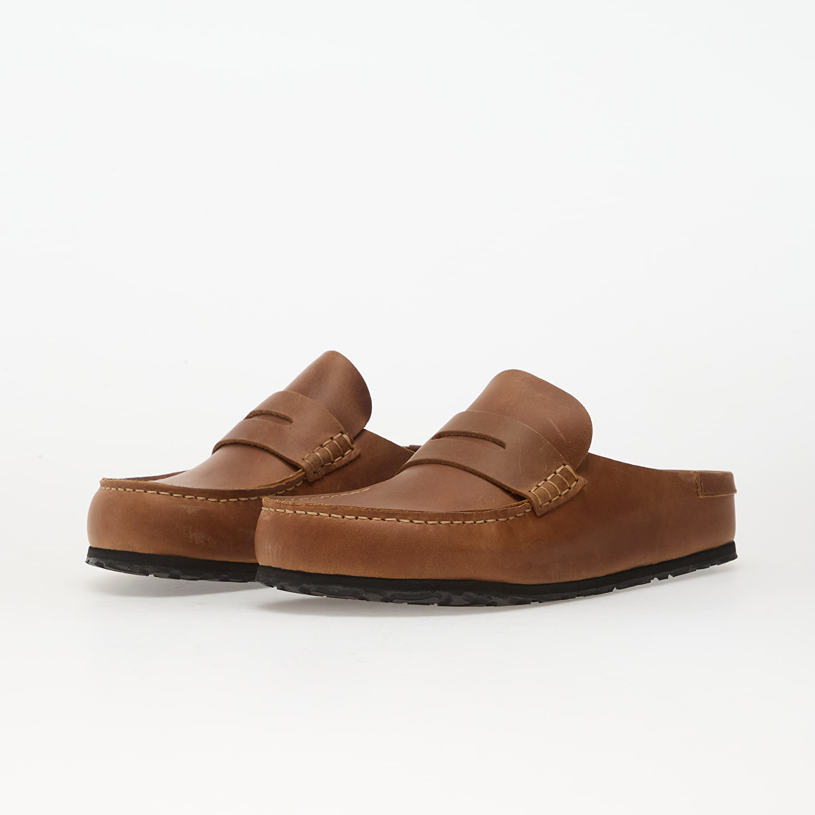 Scarpe uomo Birkenstock Naples Wrapped Oiled Leather Unisex Cognac