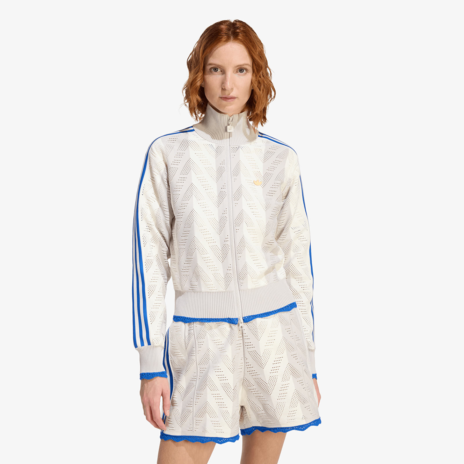 Hoodies für Frauen adidas Firebird Tracktop Off White/ Chalk Pearl