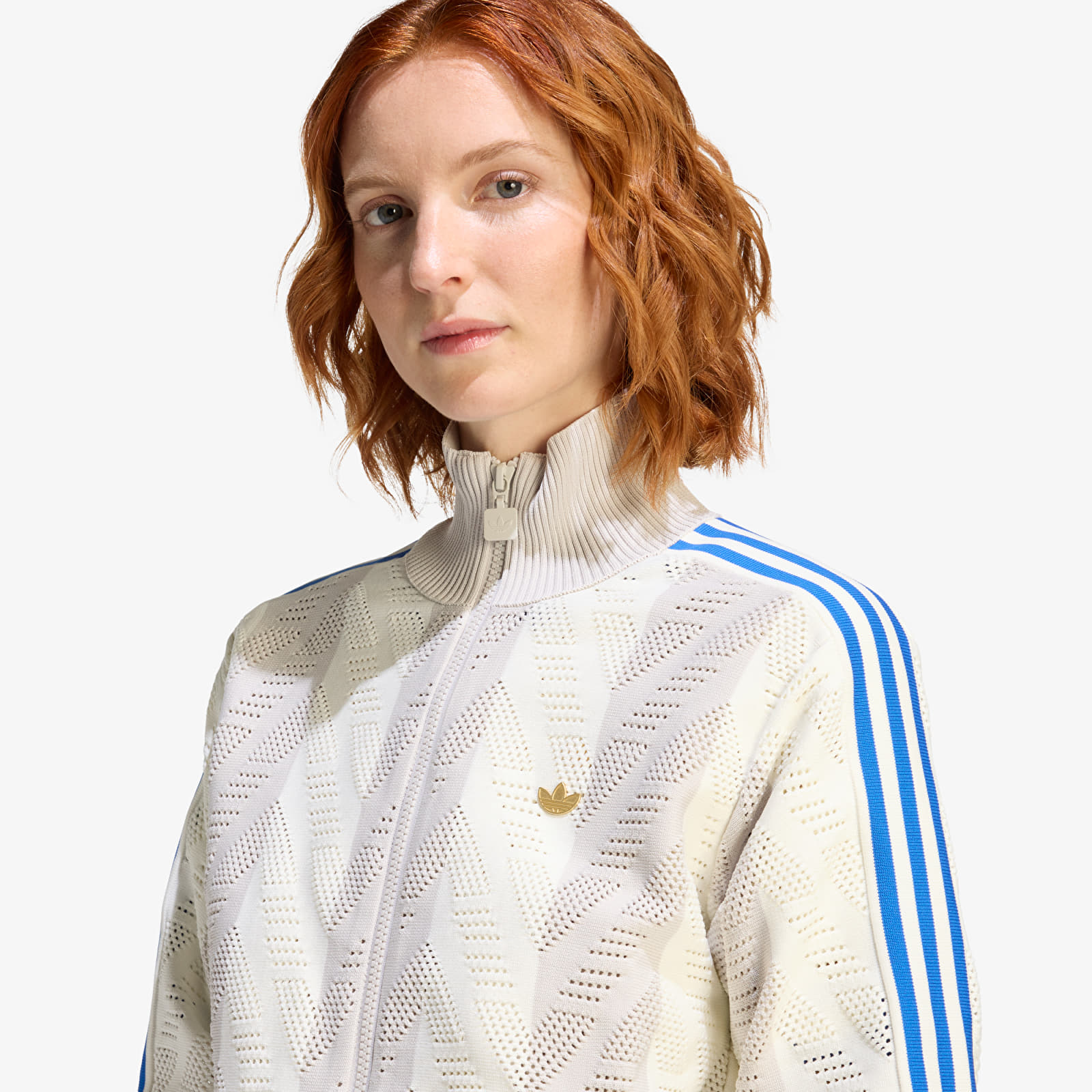 Hoodies für Frauen adidas Firebird Tracktop Off White/ Chalk Pearl