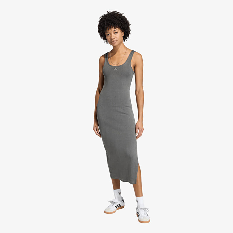 Šaty adidas Essentials Rib Tank Maxi Dress Washed Black