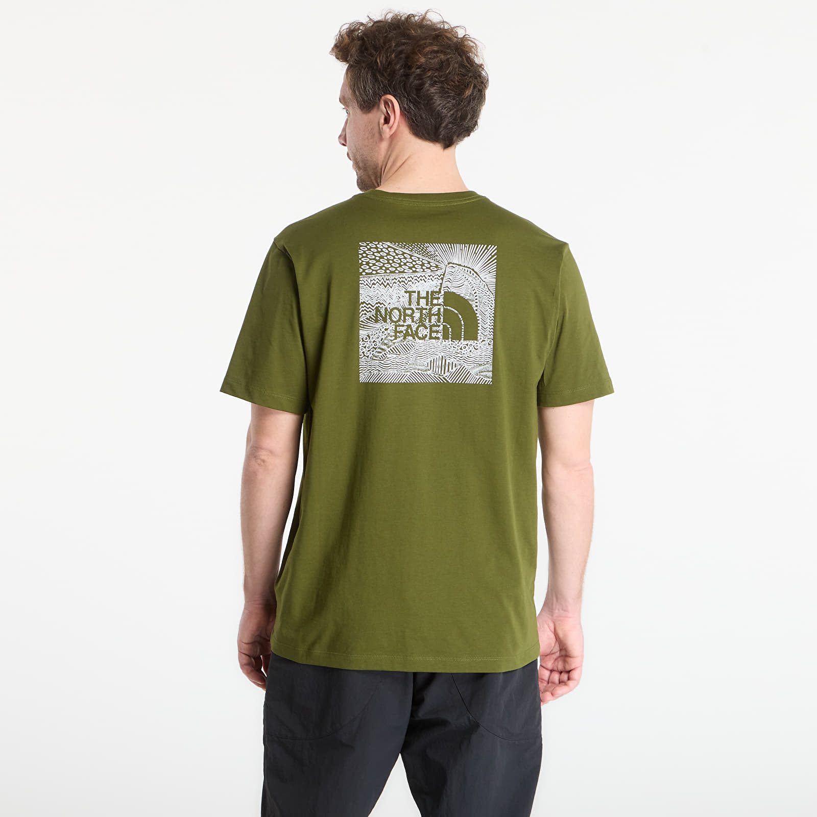 T-skjorter for menn The North Face Box Nse Regular Short Sleeve Tee Woodland Green