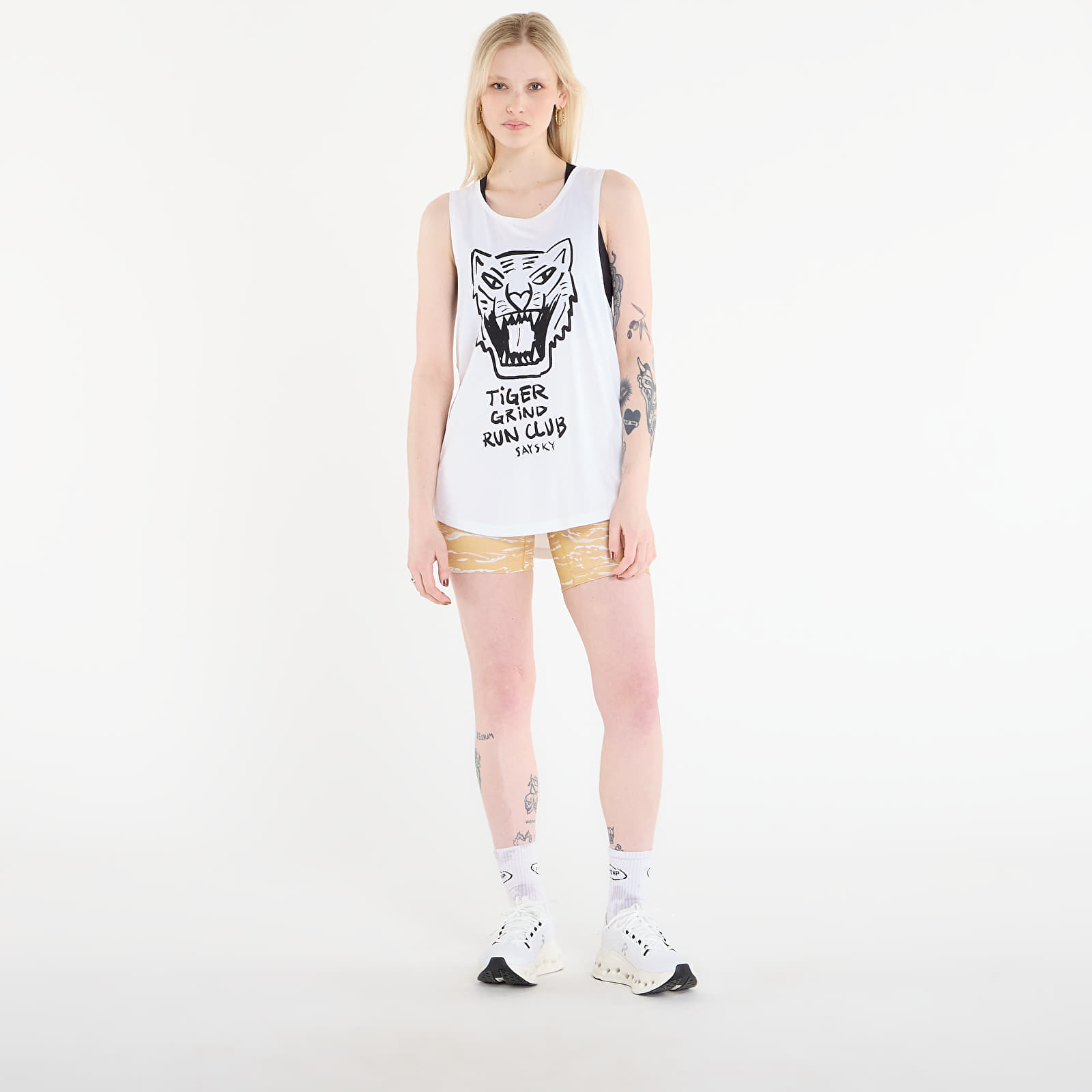 Tank Tops für Frauen SAYSKY Tiger Combat Pro Singlet White