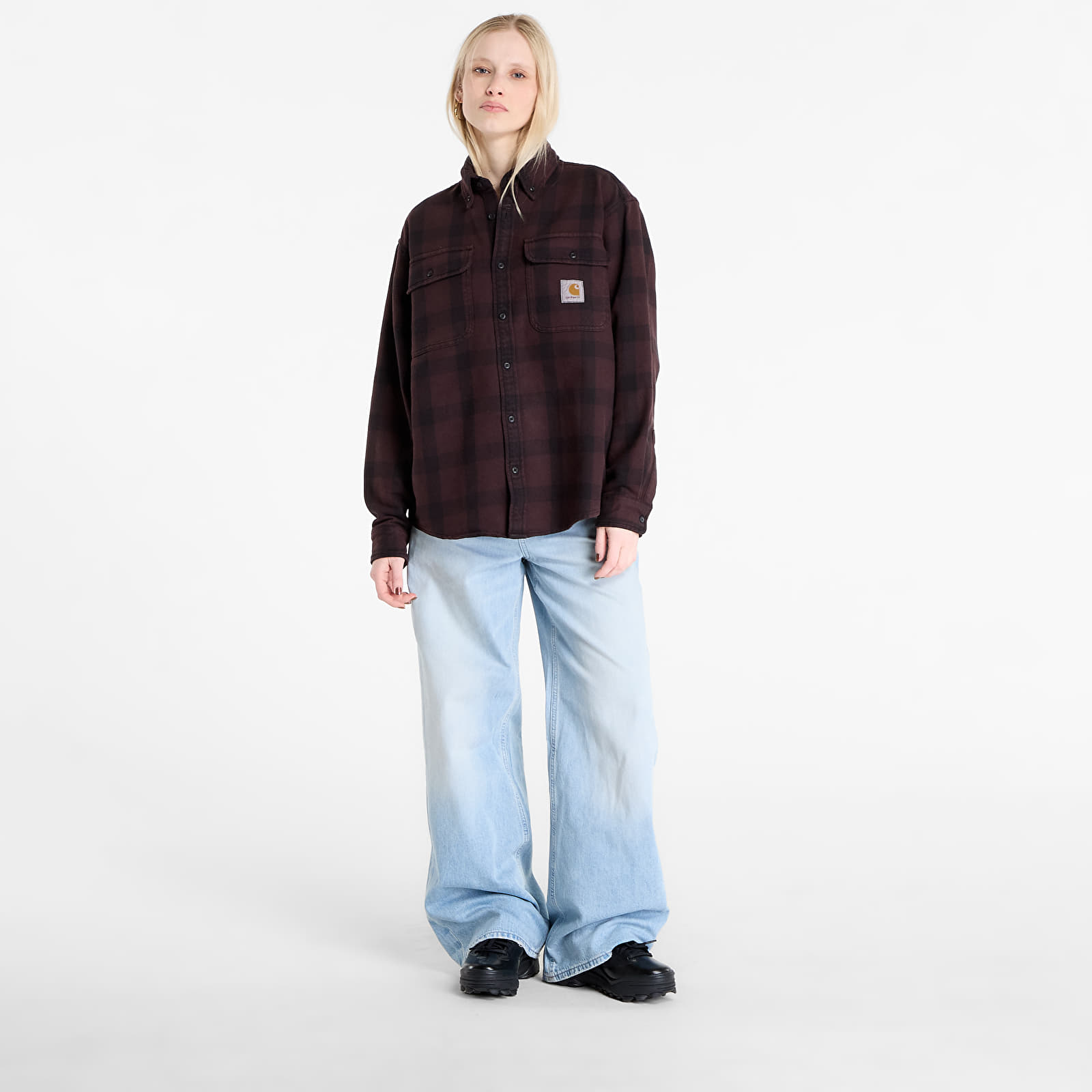 Srajce  Carhartt WIP L/S Edmands Shirt UNISEX Edmands Check/ Natural/ Palisander