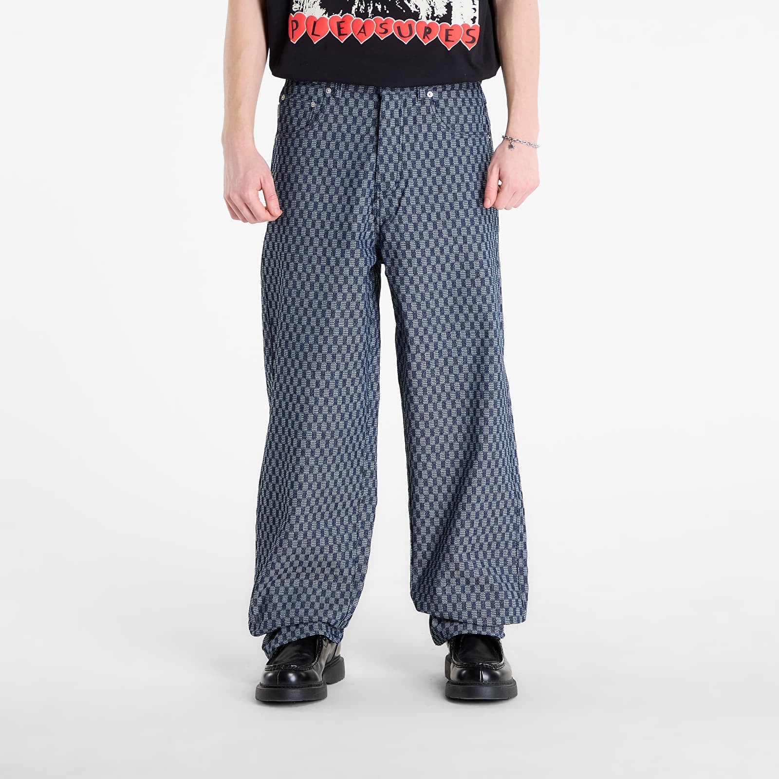 Jeans PLEASURES Formula Baggy Jeans Indigo Checker