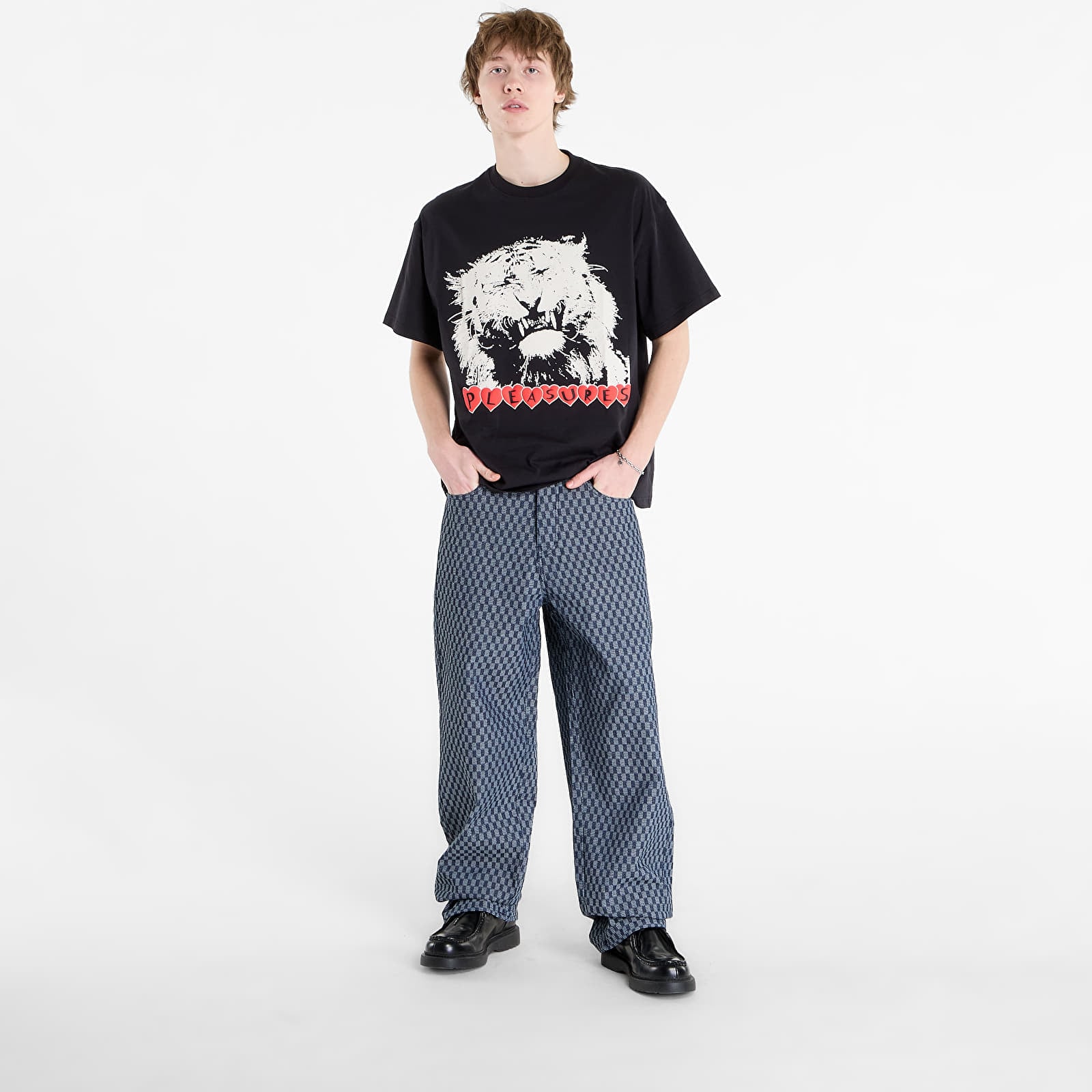 Jeans PLEASURES Formula Baggy Jeans Indigo Checker