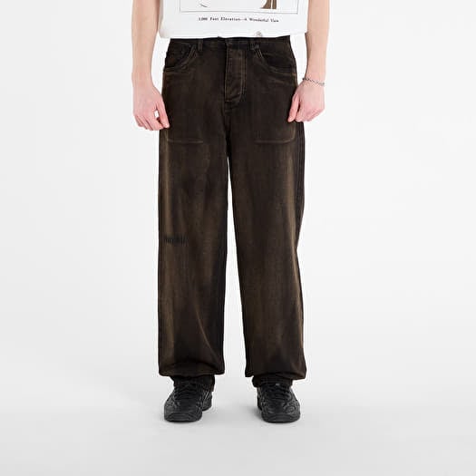 Jeansice PLEASURES Oil Baggy Jeans Dark Brown