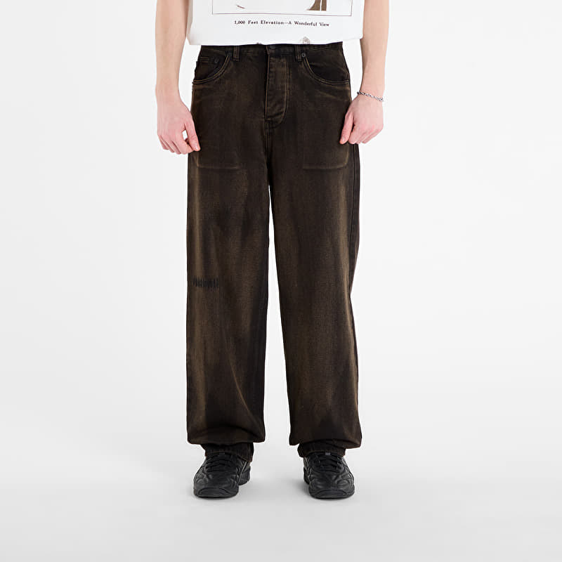 Jeans PLEASURES Oil Baggy Jeans Dark Brown