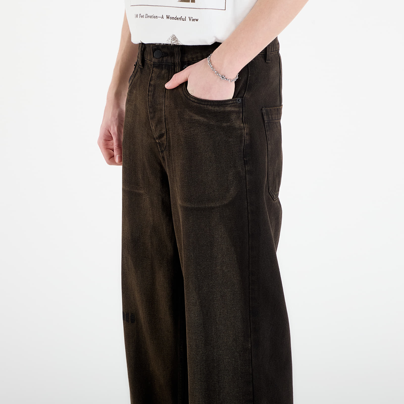 Jeans PLEASURES Oil Baggy Jeans Dark Brown