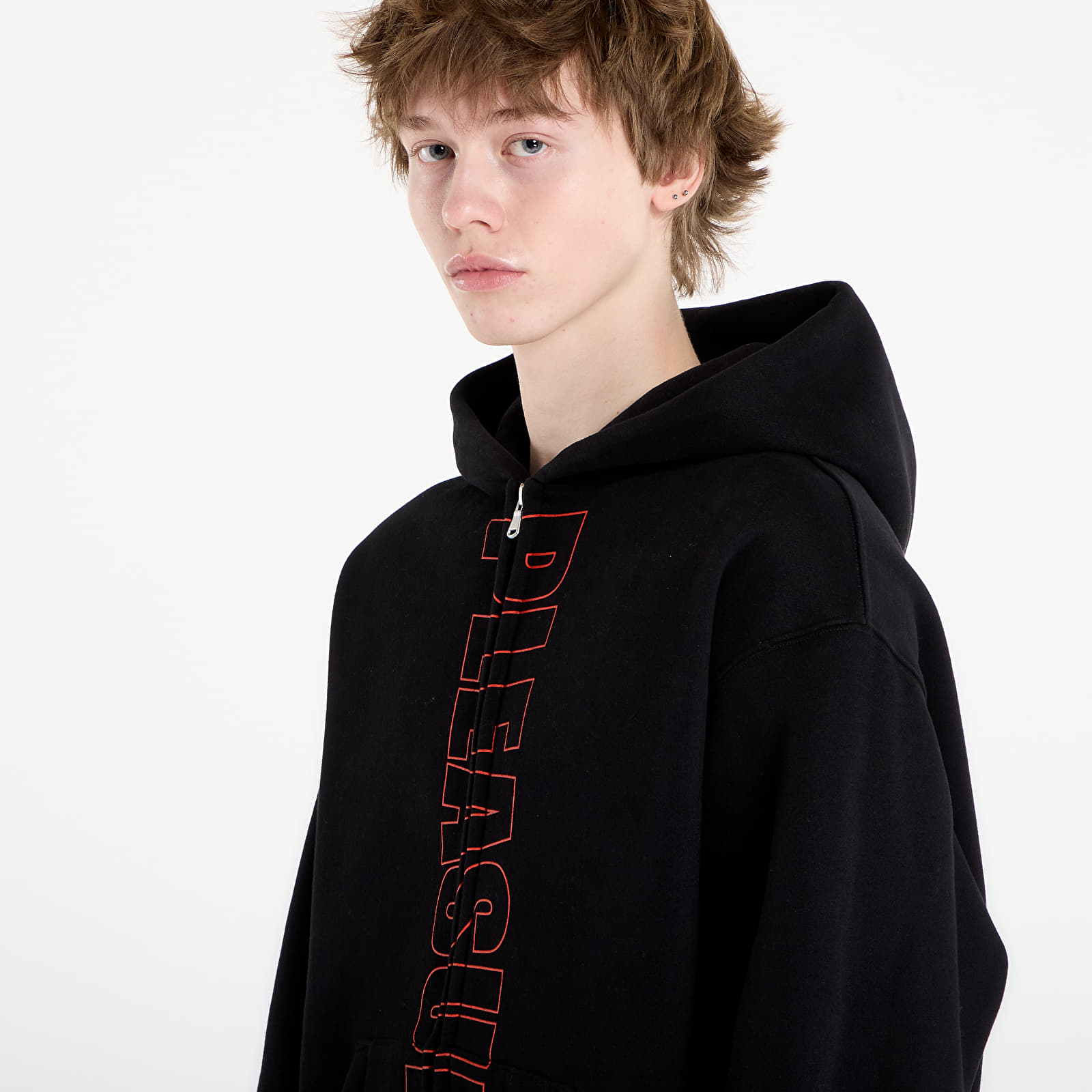 Mikiny PLEASURES Impact Zip Hoodie Black