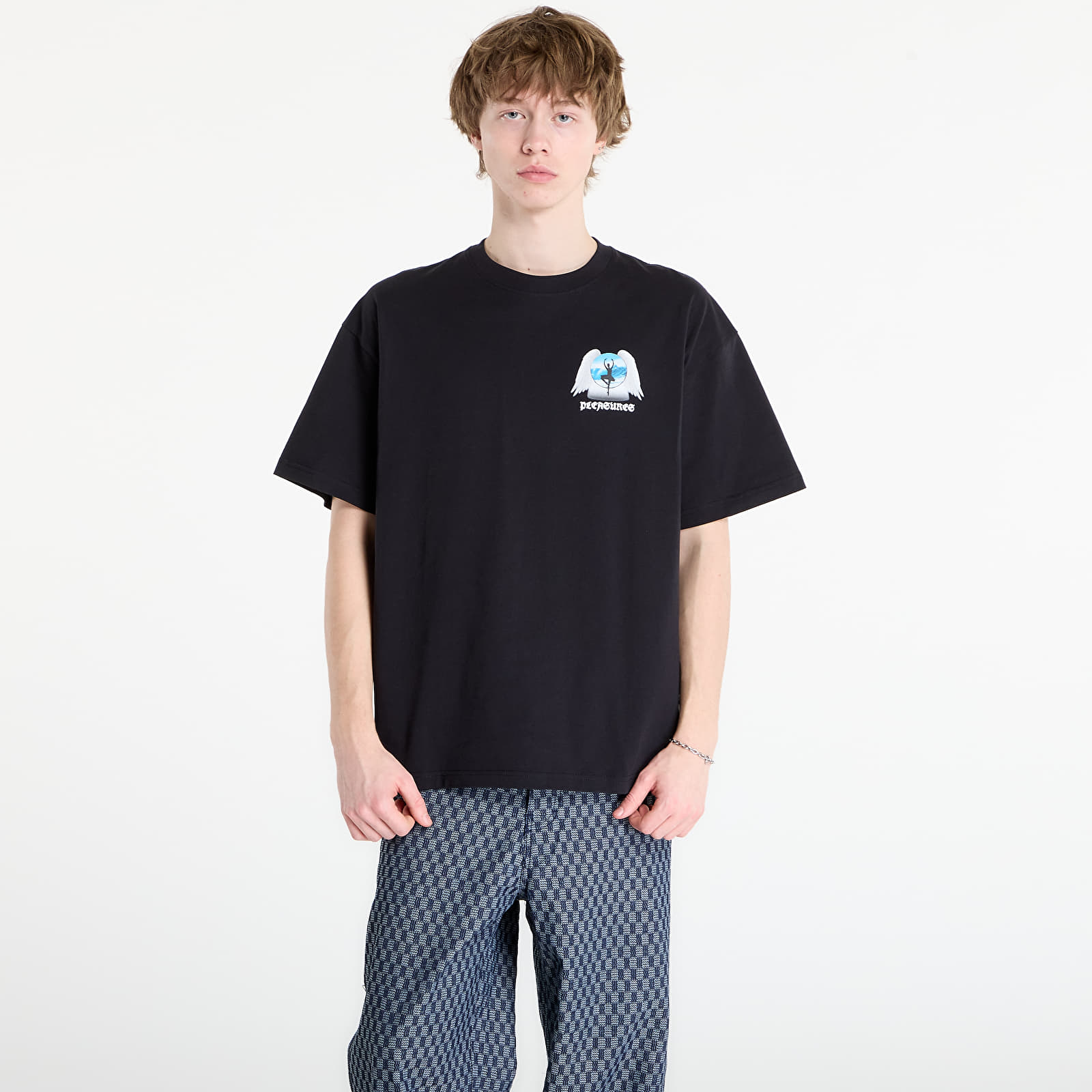 T-skjorter PLEASURES Angel Place T-Shirt Black