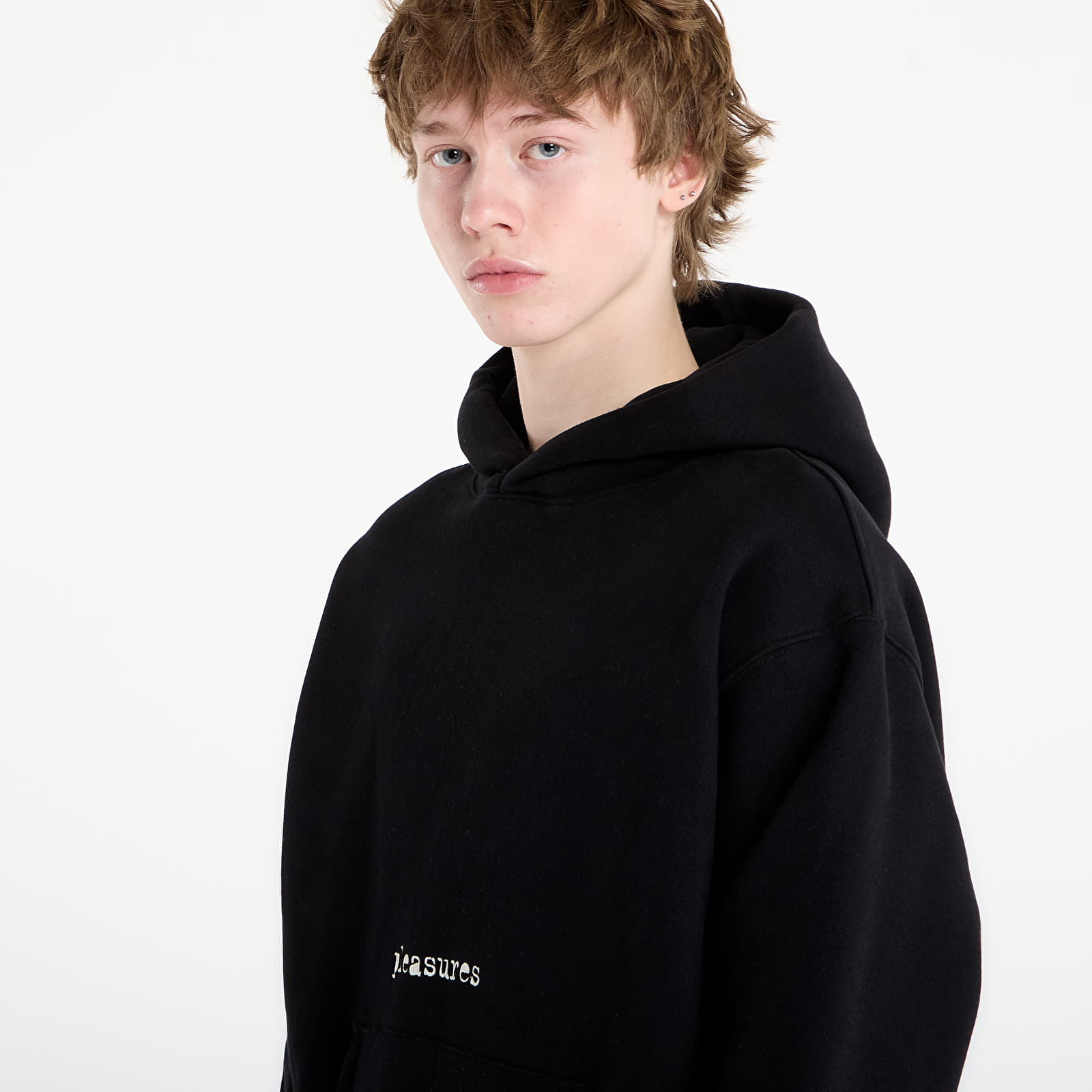 Mikiny PLEASURES Slip Hoodie Black