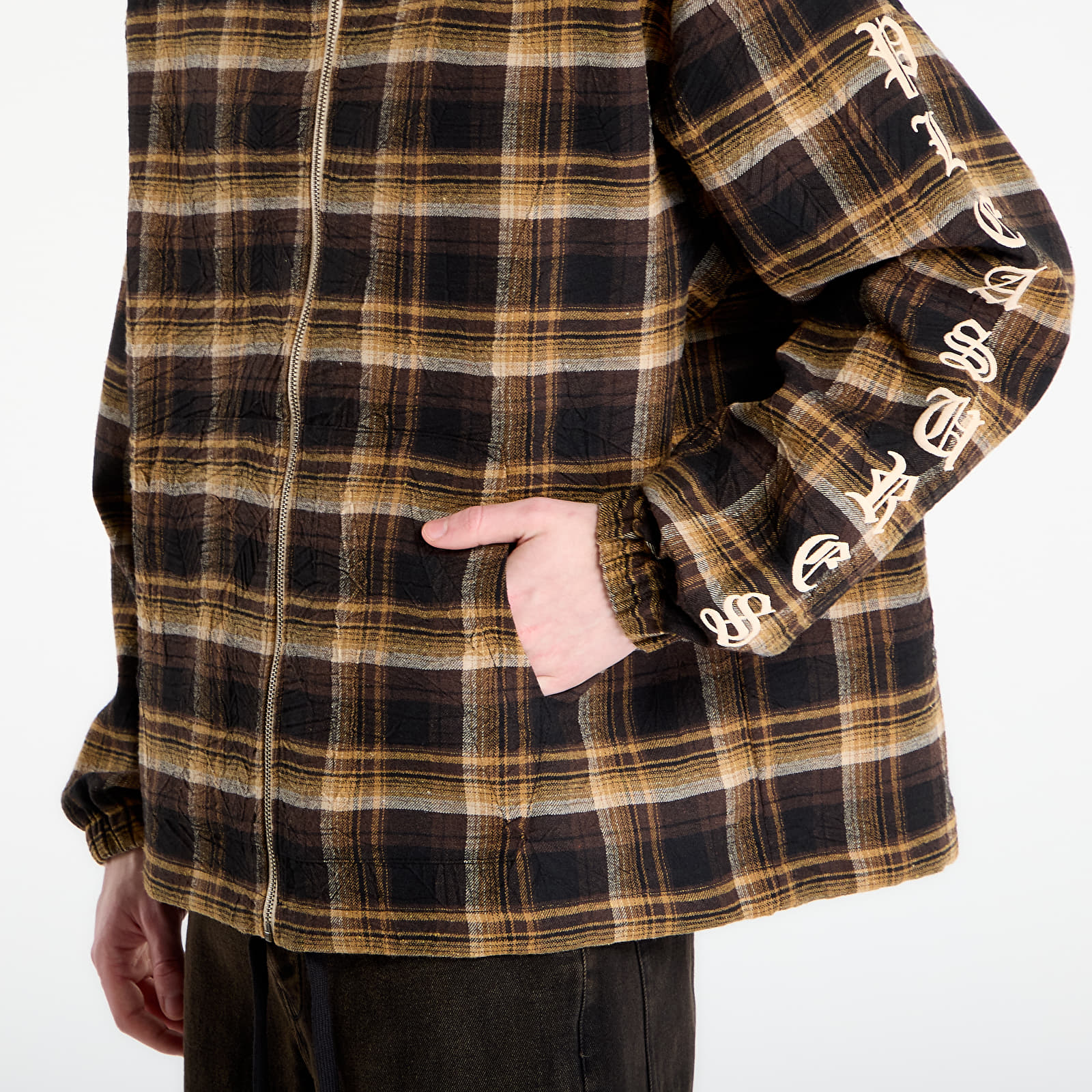 Hoodies och sweatshirts PLEASURES Groove Zip Poncho Hoodie Brown Plaid