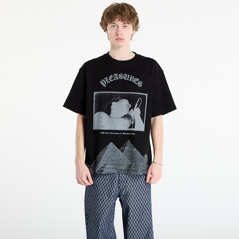 PLEASURES Elevation Heavyweight  T-Shirt Black