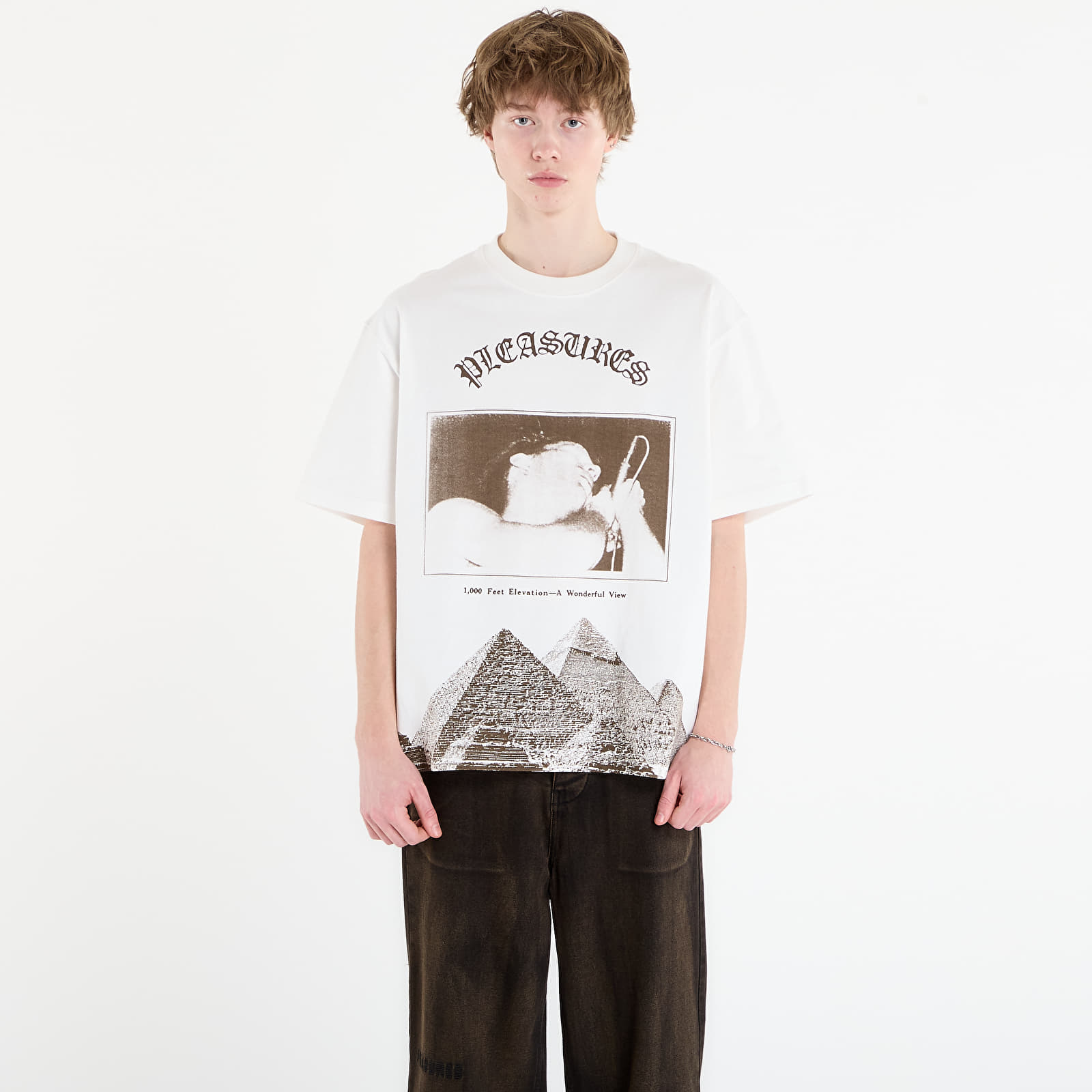 T-shirts PLEASURES Elevation Heavyweight Shirt White