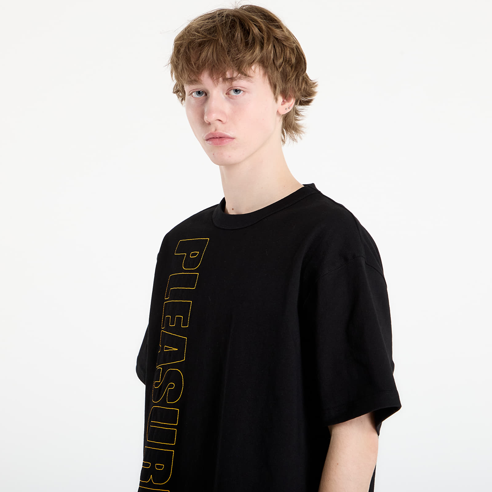 T-Shirts PLEASURES Outline Heavyweight Shirt Black