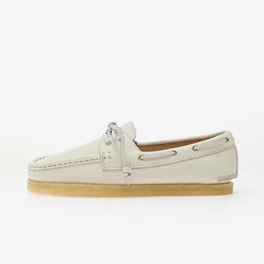 Clarks Originals Godney Boat. White Grain Lea