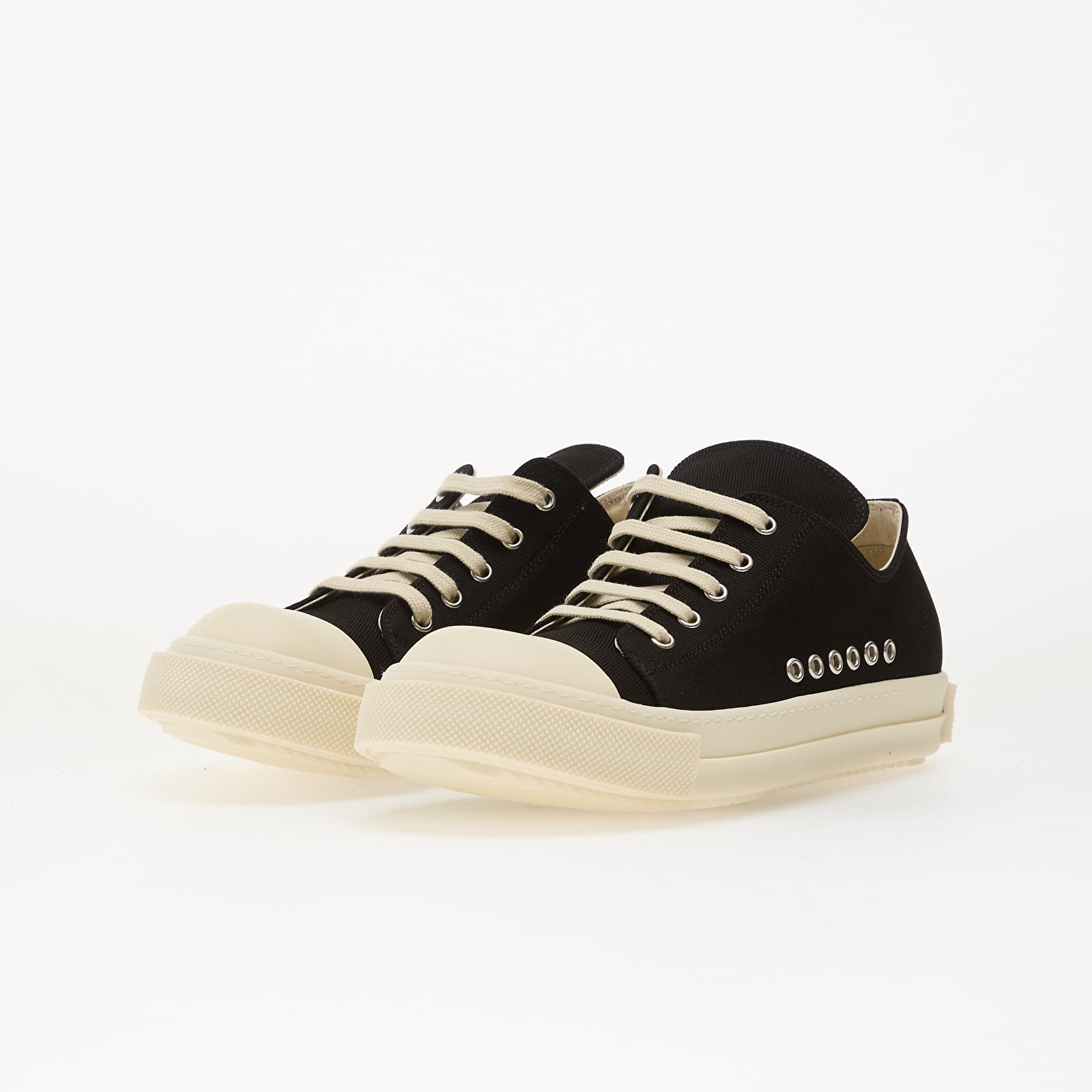 Moški čevlji Rick Owens DRKSHDW Denim Shoes - Extreme Low Sneaks Black/ Milk/ Milk