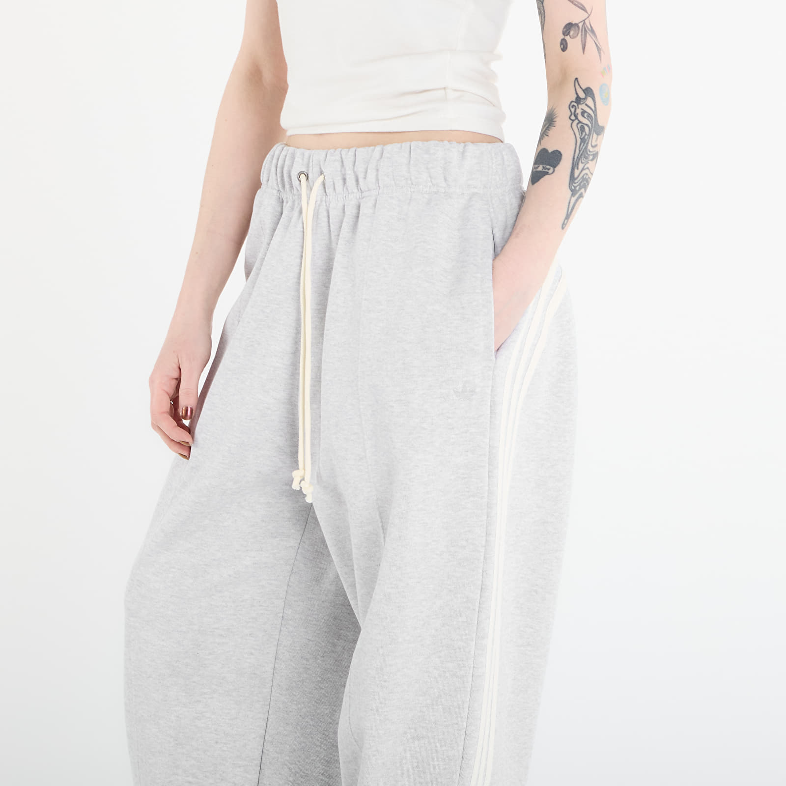 Ανδρικές φόρμες adidas Bad Bunny Tapered Heavy Sweat Joggers Light Grey Heather