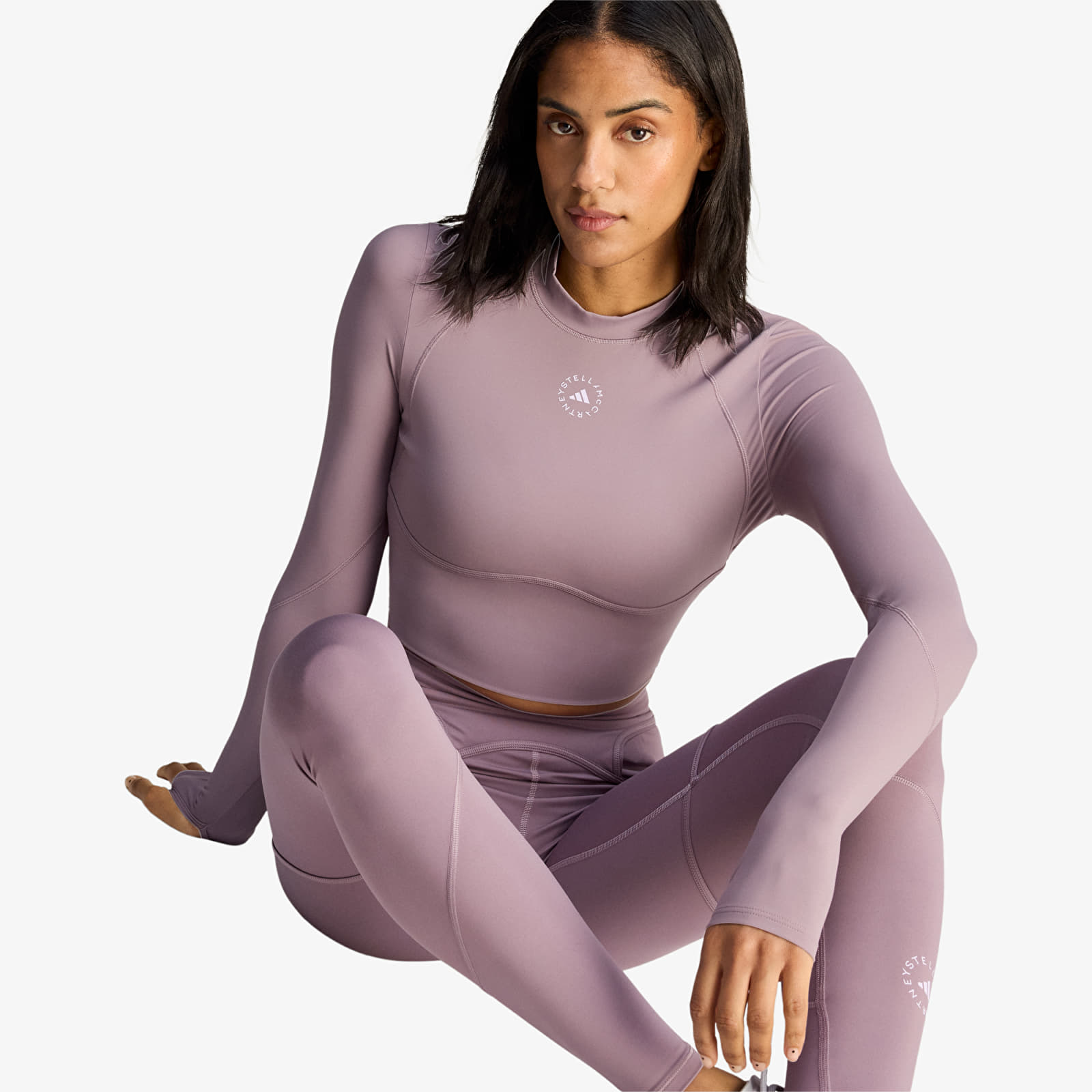 Bluze pentru femei adidas x Stella Mccartney Training Longsleeve Crop Legacy Purple